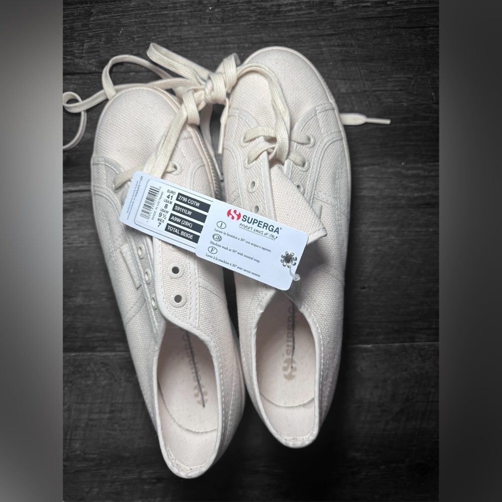 Superga Platform Sneakers in Cream - Picture 3 of 5